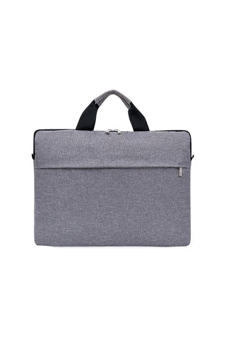 Gri Trend İş Basit Taşınabilir Laptop Çantası Bir Omuz Laptop Çantası Crossbody Dosya Çantası S