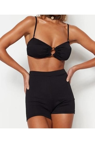 Deep Beach Dokulu Yüksek Bel Bikini Altı Db200792kt 001