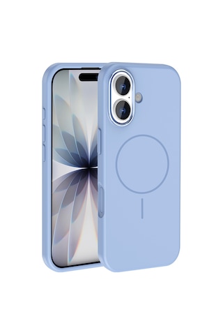 Zore Apple iPhone Uyumlu 17 Kılıf M-safe Şarj Özellikli Metal Kamera Çerçeveli Omsy Edi Silikon Kapak - Titanyum-gri