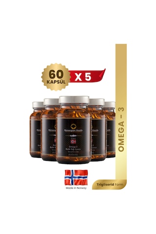 ﻿Norwegian Health Omega 3 1000 MG Somon&Morina Balık Yağı 5 x 60 Kapsül﻿﻿