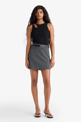 Defacto A Kesim Normal Bel Mini Etek G0470ax25augr450 Gri