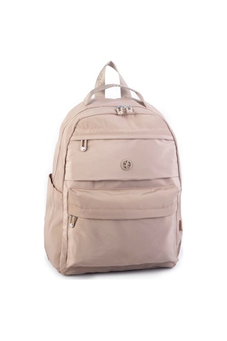 Nas Bag Extra Hafif Su Geçirmez Çok Gözlü Waterproof Unisex Sırt Çantası 30x40 Cm Vizon
