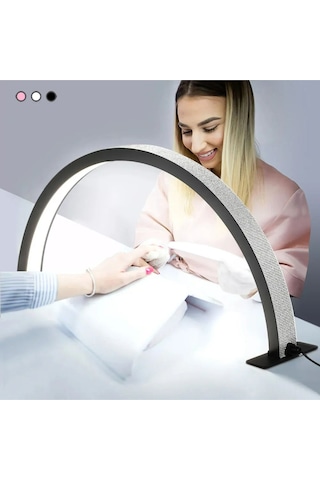 Taşlı Profesyonel Yarım Ay Ring Light Stand Led Işık Tırnak Kirpik Işık Led Manikür Işık Led