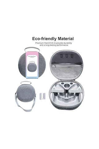 Dofolink Oculus Quest 3 Vr İçin Taşınabilir Koruyucu Çanta - El Ve Çapraz Askı Fonksiyonu İle Kayar Fermuarlı Korumalı Depo Çantası Gri