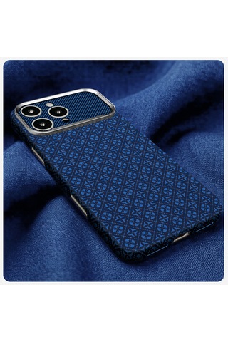 Apple iPhone Uyumlu 16 Pro Kılıf Magsafe Şarj Özellikli Premium Retro Çiçek Desenli Kamera Ve Lens Korumali Velix Sert Pc Kapak Lacivert