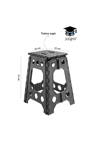 28 X 23 X 46 Cm Katlanabilir Tabure Taşınabilir Büyük Rattan Kamp Balkon Piknik Taburesi Siyah Çok Renkli
