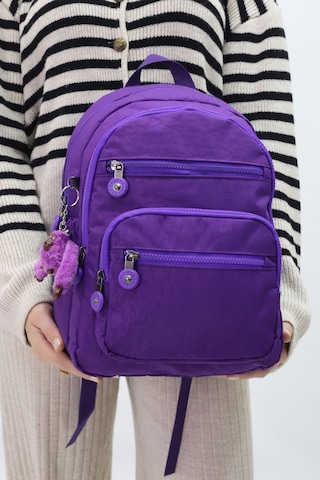 Sevimli Peluş Figürlü Günlük Kadın Sırt Çantası Şık, Kullanışlı, Okula Ve Seyahate Uygun Mor