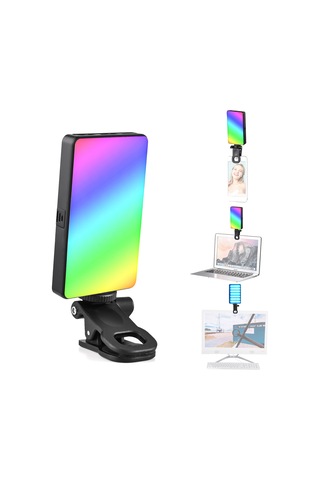 Andoer W140 Rgb Cep Klipsli Rgb Video Işığı Siyah Siyah
