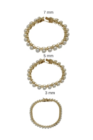 Üç Tırnaklı Doğal İnci Bileklik Sarı