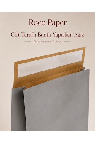 Yapışkan Bantlı Kraft Kese Kağıdı, Gümüş Renk, 25x8x30 Cm - 24'lü Paket, Hediye Ve Kargo Zarfı