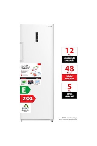 Toshiba GR-RU312WE-DMT(01) 238 L Dikey Derin Dondurucu