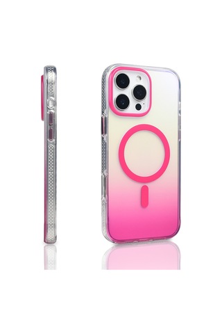 Apple Uyumlu iPhone 16 Pro Max Kılıf Renk Geçişli Magsafe Kamera Yükseltili Silikon Ata Pro Tech Mavi
