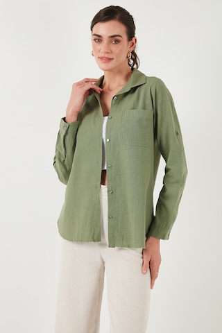 Lela Pamuklu Regular Fit Cepli Bayan Gömlek Cf25S16992 Haki