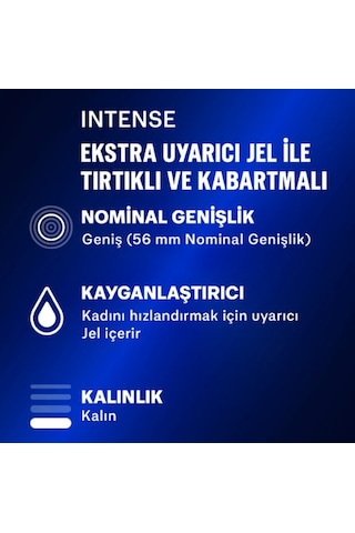 Durex Intense Uyarıcı Jelli ve Tırtıklı Prezervatif 30'lu