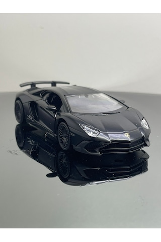 Lamborghini Aventador Sv Coupe 1:32 Ölçek Metal Çek Bırak Model Araba 12 Cm - Siyah