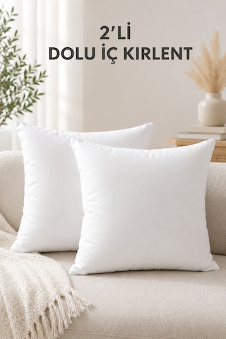 2'li İç Kırlent Silikon Elyaf Dolgulu Koltuk Kırlenti İç Yastık Dolgusu Kırlent İçi 50x50 Cm 50 x 50