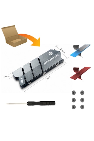 Jeyı Finscold M.2 Nvme M.2 Sata Ssd Alüminyum Soğutucu