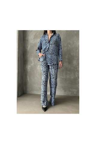 Verymoda Puantiyeli Pantolon F1468 Mavi Puantiyeli