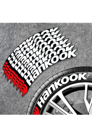 Motosiklet & Araç Hankook 3d Oto Lastik Jant Yazısı Şerit Sticker Arma Oto Sticker 4 Adet 2.5 Cm