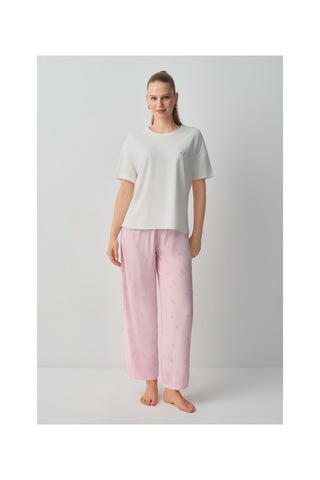 Suwen Jade Pamuklu Pijama Takımı Wsh10510023919 Pembe