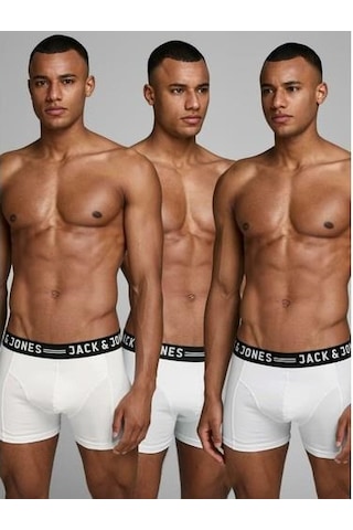 Jack & Jones Erkek Boxer Sense Trunks 3-pack Noos - Beyaz