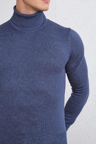 Slimfit Boğazlı Likralı Erkek Triko Kazak 001