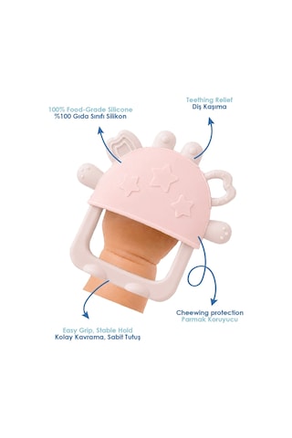 Babyjem Crabby Tutma Halkalı Silikon Diş Kaşıyıcı Pembe
