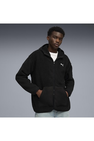 Puma Ess Elevated Full-zip Hoodie Erkek Yetişkin Ceket Siyah