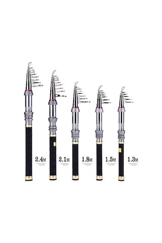 Yüksek Karbonlu Tuzlu Su Teleskopik Olta Süper Sert Ultra Hafif Çubuk Karbon 1.5 M