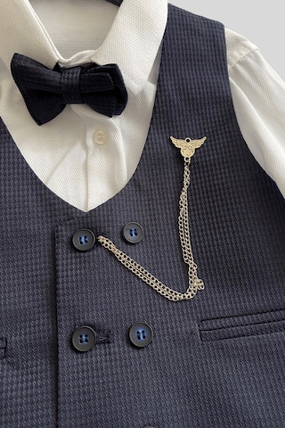 Matrix Yelekli Zincirli Erkek Çocuk Takım Elbise Lacivert Lacivert