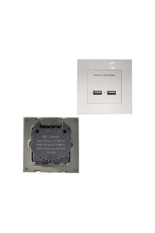 Usb Priz Duvar Tipi Kasalı Usb Priz Sıva Üstü 5v 2a Çift Usb'li Priz