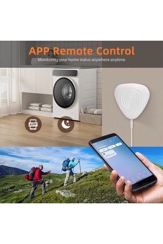 Shineyee Akıllı Su Kaçak Tespit Cihazı, Yüksek Hassasiyetli Real-time Algılama, Zigbee 3.0, 85db Alarm, Nas-ws11b