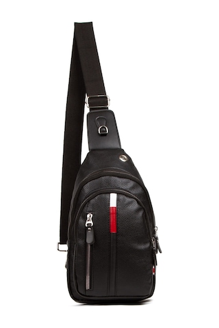 Newish Polo Erkek Deri Usd Kulaklık Çıkışlı Çapraz Bady Bag Göğüs Ve Omuz Çantası New132 - Siyah
