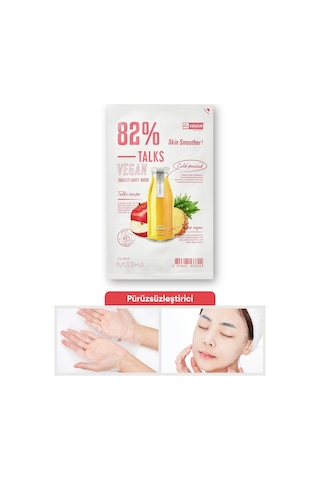 Missha Talks Vegan Squeeze Sheet Mask Pürüzsüz Görünüm Sunan Vegan Yaprak Maske - Skin Smoother