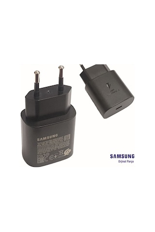 Samsung Uyumlu l Type-c Girişli Fast-hızlı Şarj Adaptörü Başlığı 25w-25walt Siyah A