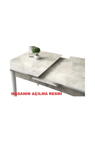 Kelebek Açılır Mdf Masa Mutfak,salon,yemek Odası Masası 80x130 Cm Gri