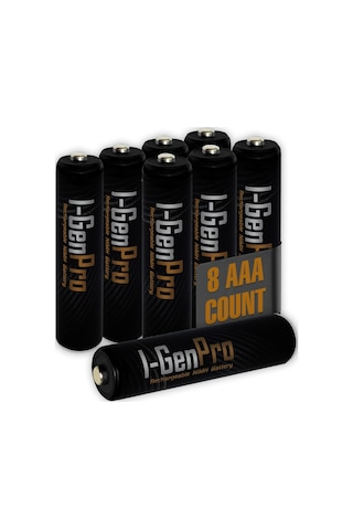 I-Gen Pro P104 8 Adet AAA 1100 mAh Şarj Edilebilir İnce Kalem Pil 1.2V Ni-MH Şarjlı Pil