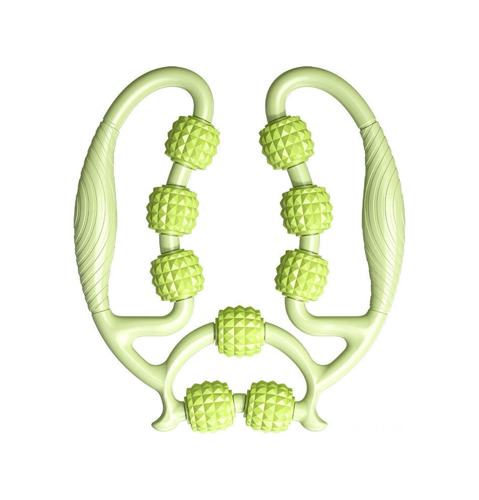 Youtek Yeşil 9 Tekerlekli Dairesel Bacak Klemensi - Kas Yorumu Giderici, Akupunktur Meridyen Masajı, Fitness Ve Yoga İçin Kompakt Bacak Masaj Aleti Çok Renkli