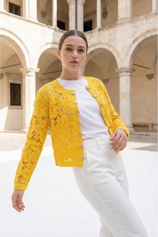 Sayzen Your Shine Gold Düğmeli Nakış Işlemeli Ceket Sy-shn2609 Sarı