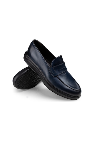 Deery Hakiki Deri Mavi Loafer Erkek Ayakkabı Mavi (539805989) Mavi
