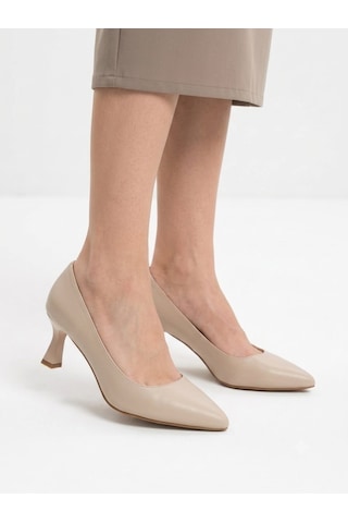 Asmi Shoes Kadın Flora 6 Cm İnce Topuklu Stiletto Bej