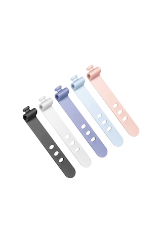 Reedark 5'li Paket Yumuşak Silikon Kablolama Bağı - Usb, Kulaklık Kabloları İçin Ayarlanabilir Organizatör 5 Renk