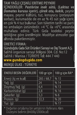 Gündoğdu Aç Bitir Spicheese Kaşar Peyniri 75 G