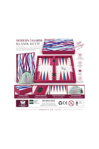 Özel Seri Pembe Ahşap Premium Kaliteli Tavla Takımı, Büyük Boy 50,5x49 Cm, Kalın Kasalı,lüks Ve Modern Tasarım Tavla Seti