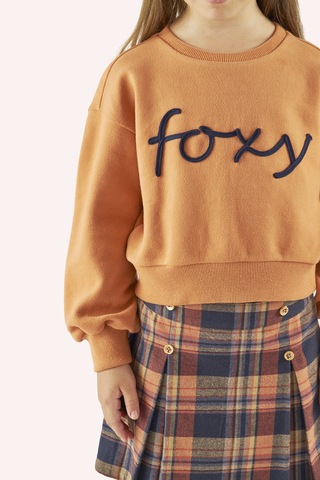 Kız Çocuk Nakış Detaylı Kiremit Sweatshirt 5981644
