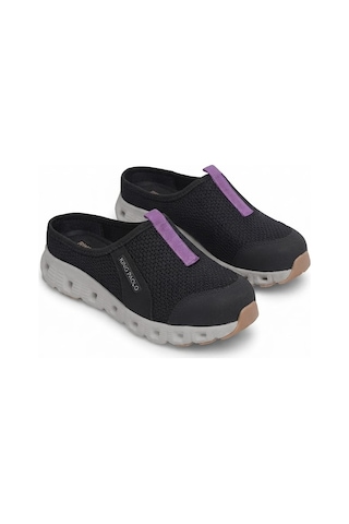 King Paolo H5204 Missy Kadın Memory Foam Sabo Terlik Siyah - Mor