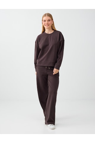 Jimmy Key Acı Kahve Yuvarlak Yaka Düz Kesim Modal Sweatshirt 6ww238328803 Kahverengi