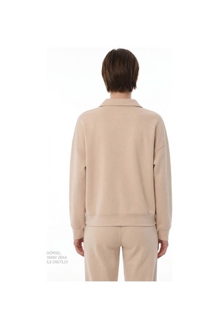 Penti Pastel Bej Polo Yaka Modal Sweatshirt