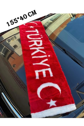 2 Adet Torpido Üstü Ay Yıldız Türkiye Yazılı Peluş Örtü 155 40 Cm