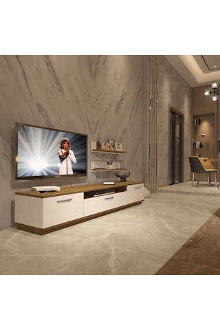 Decoraktiv Trio 4 Mdf Tv Ünitesi Tv Sehpası Pera - Beyaz